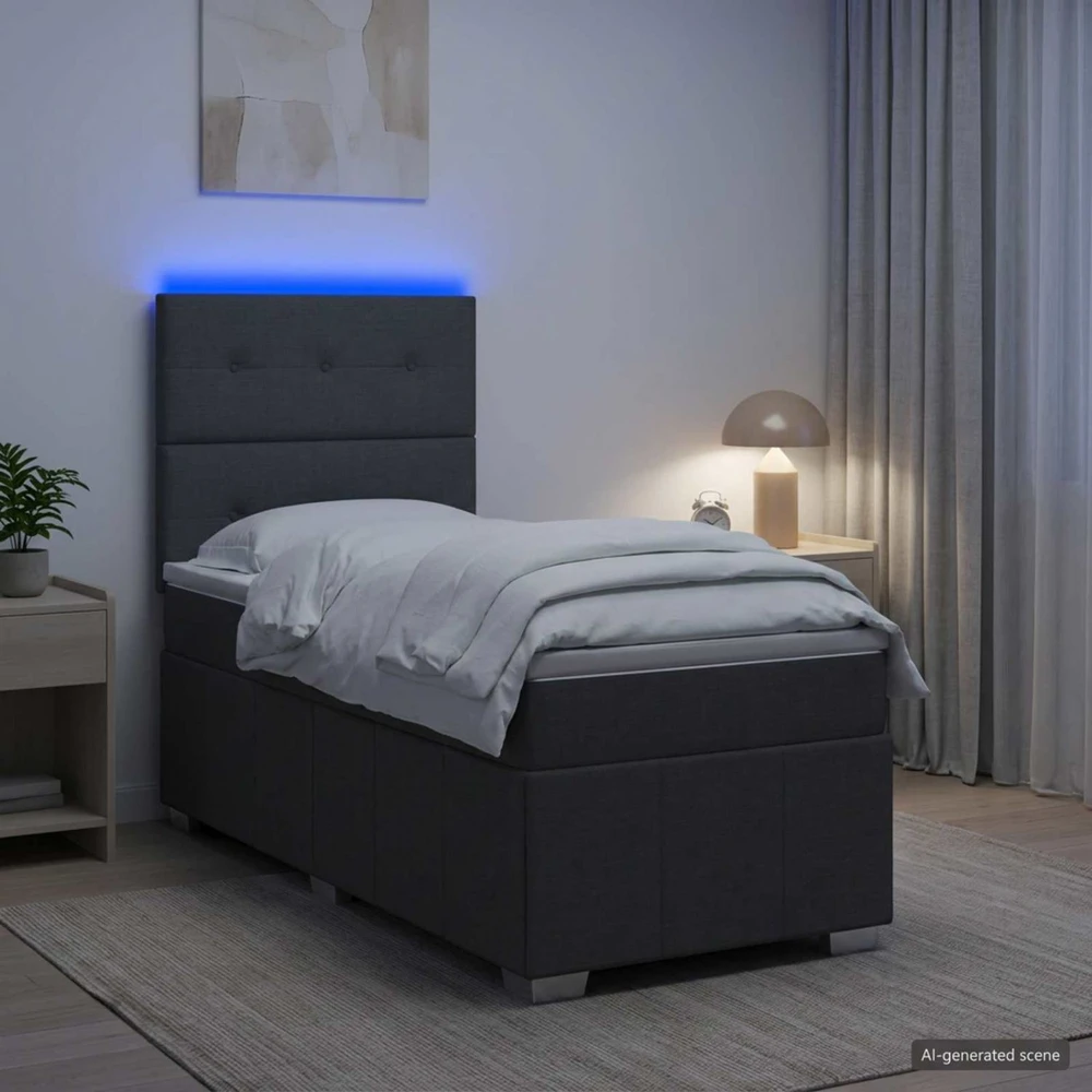 Lova LED lovos čiužinys su LED apšvietimu Tamsiai pilka 100 x 200 cm