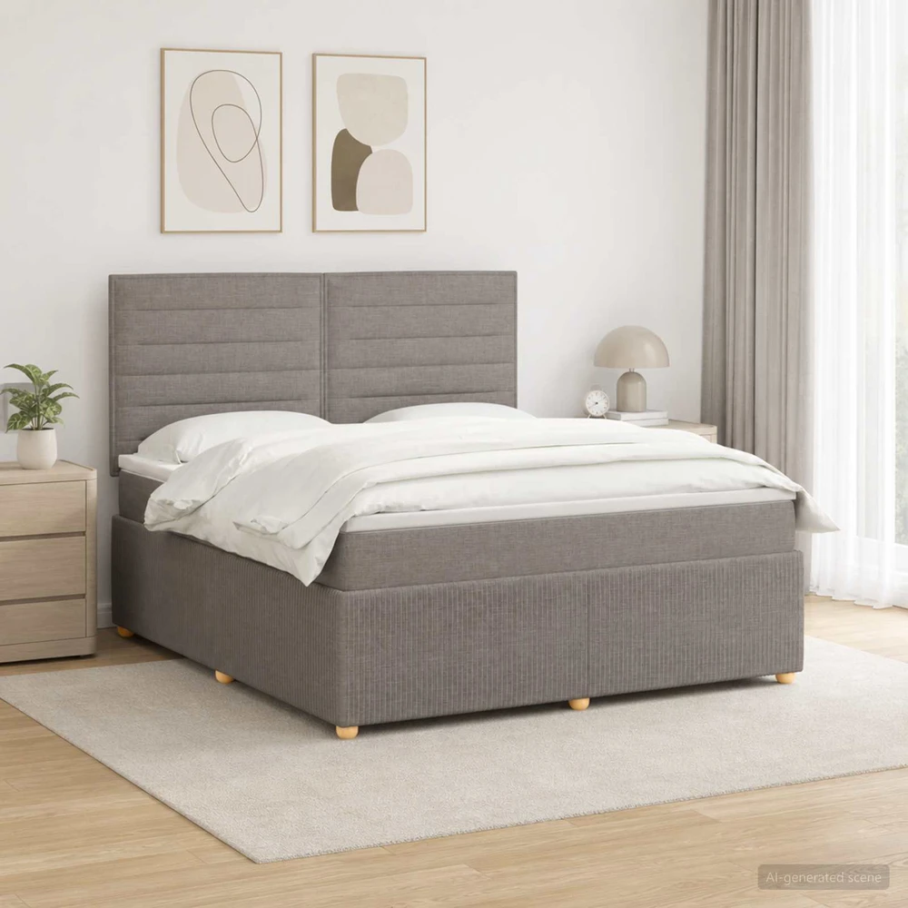 Lova LED lovos čiužinys su LED apšvietimu Taupe 180 x 200 cm Audinys