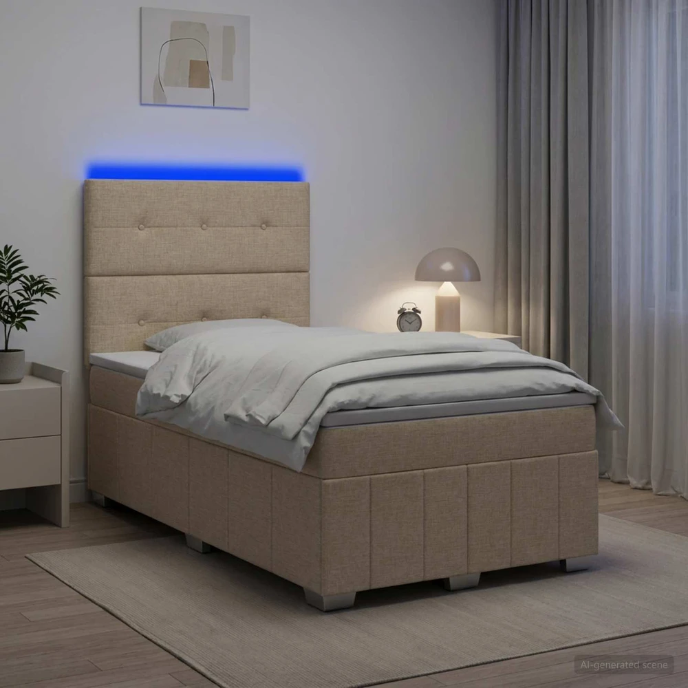 Lova LED lovos čiužinys su LED apšvietimu Kreminė 120 x 190 cm
