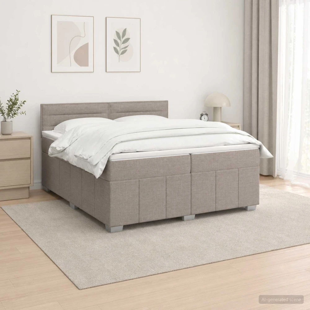 Lova LED lovos čiužinys su LED apšvietimu Taupe 200 x 200 cm Audinys