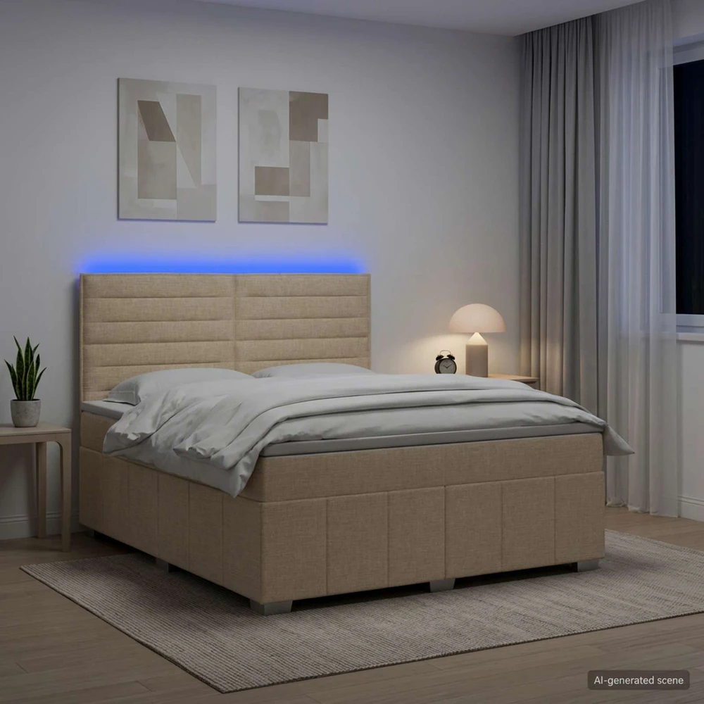 Lova LED lovos čiužinys su LED apšvietimu Kreminė 140 x 190 cm