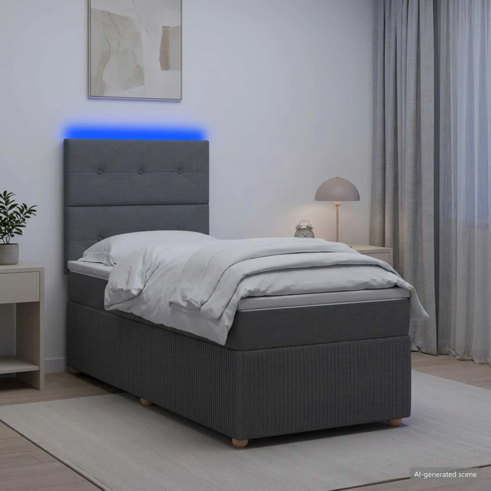 Lova LED lovos čiužinys su LED apšvietimu Tamsiai pilka 80 x 200 cm