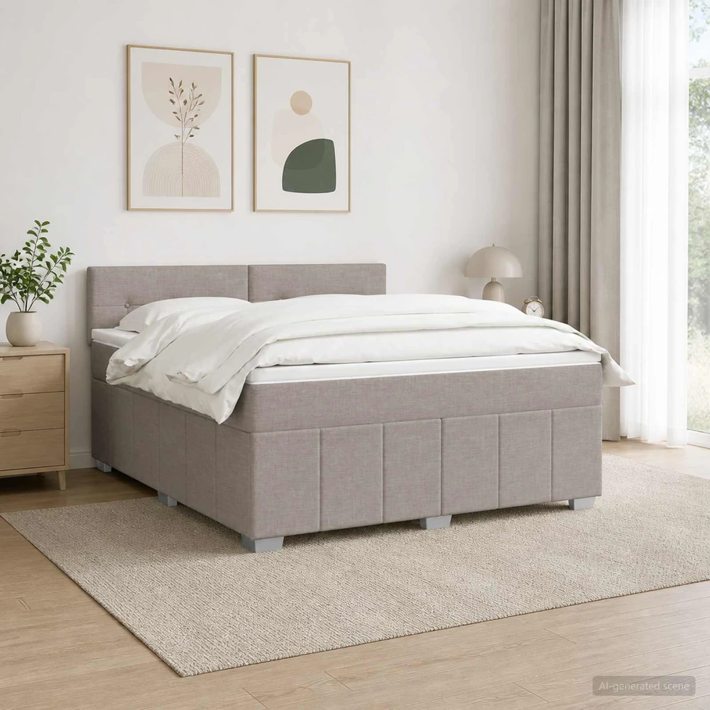 Lova LED lovos čiužinys su LED apšvietimu Taupe 180 x 200 cm Audinys