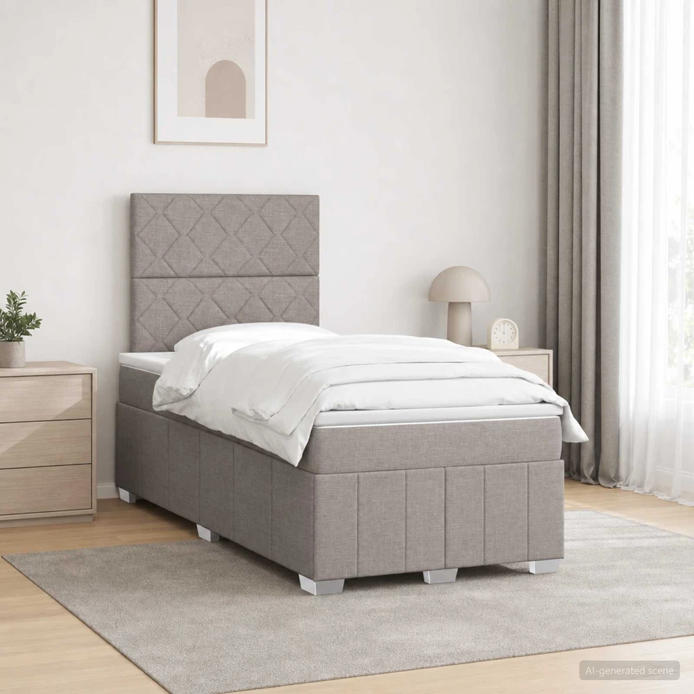 Lova LED lovos čiužinys su LED apšvietimu Taupe 120 x 190 cm Audinys
