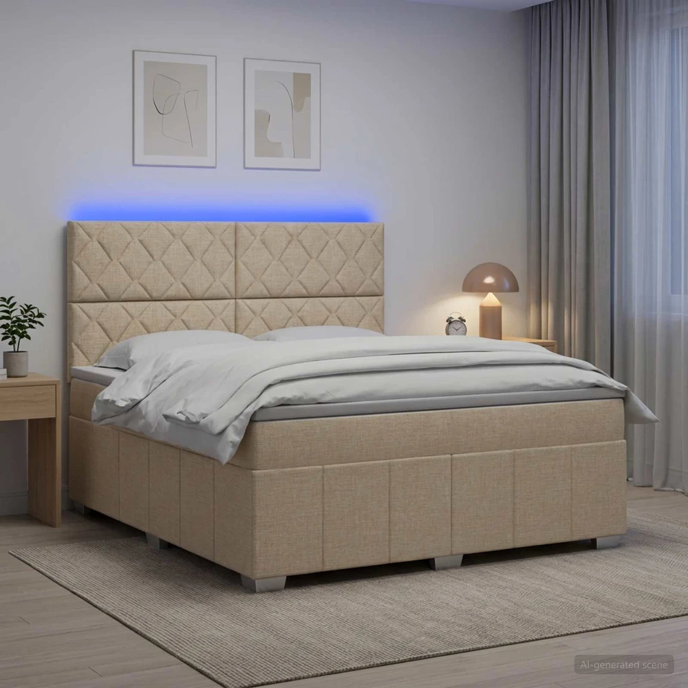 Lova LED lovos čiužinys su LED apšvietimu Kreminė 140 x 190 cm