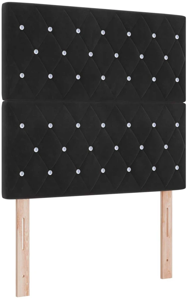 Lova LED lovos čiužinys su LED apšvietimu Juoda 80 x 200 cm Aksomas