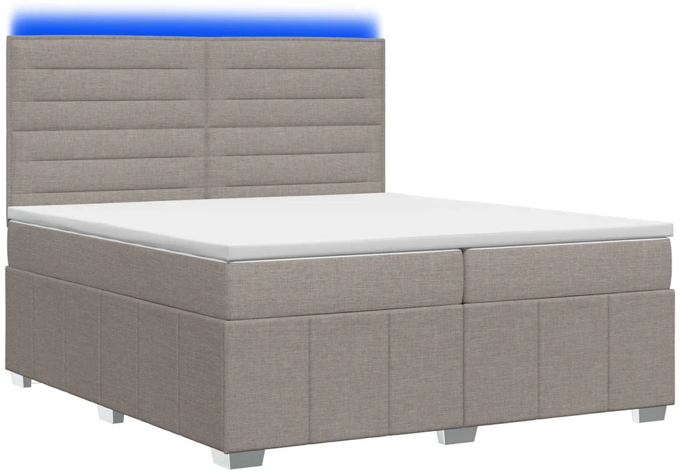 Lova LED lovos čiužinys su LED apšvietimu Taupe 200 x 200 cm Audinys