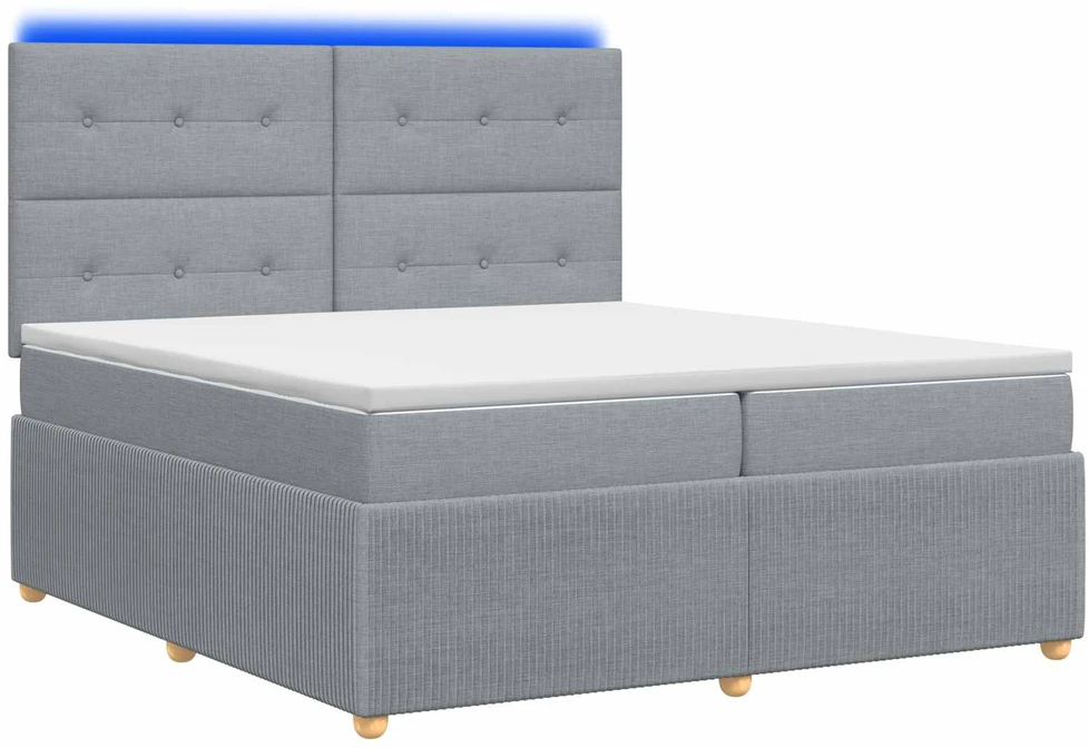 Lova LED lovos čiužinys su LED apšvietimu Šviesiai pilka Audinys