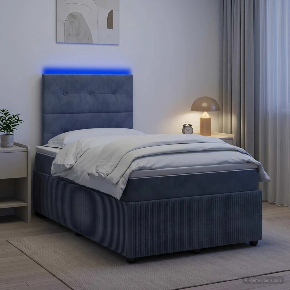 Lova LED lovos čiužinys su LED apšvietimu Tamsiai pilka 120 x 190 cm