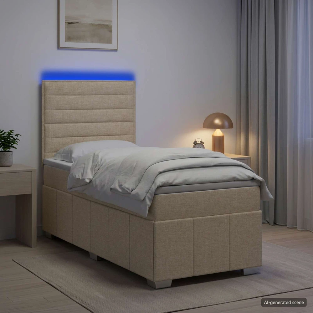 Lova LED lovos čiužinys su LED apšvietimu Kreminė 90 x 200 cm