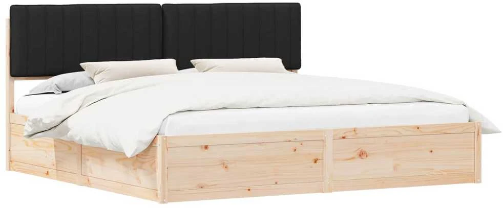 Lovo rėmas su apmuštu galvūgaliu Juoda 200 x 200 cm