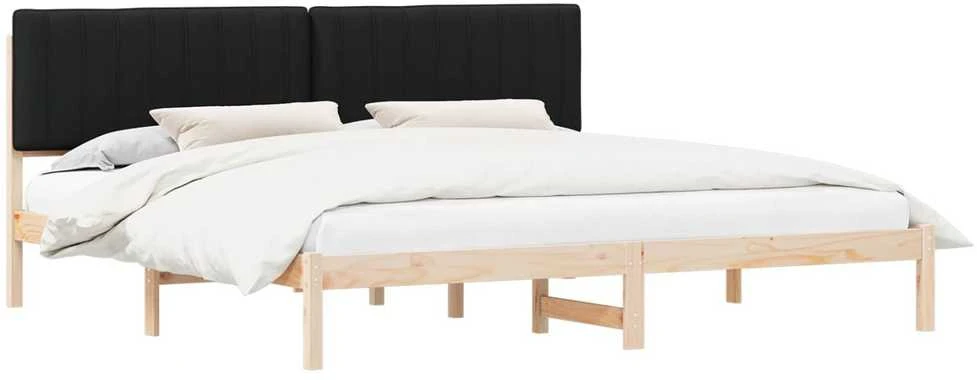 Lovo rėmas su apmuštu galvūgaliu Juodas 200 x 200 cm