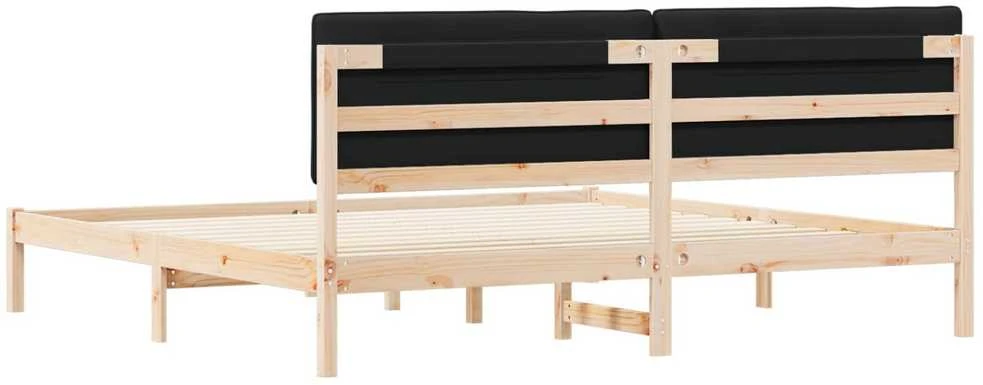 Lovo rėmas su apmuštu galvūgaliu Juodas 200 x 200 cm