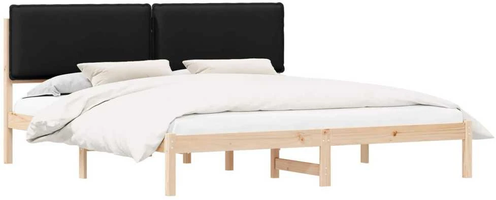 Lovo rėmas su apmuštu galvūgaliu Juodas 200 x 200 cm