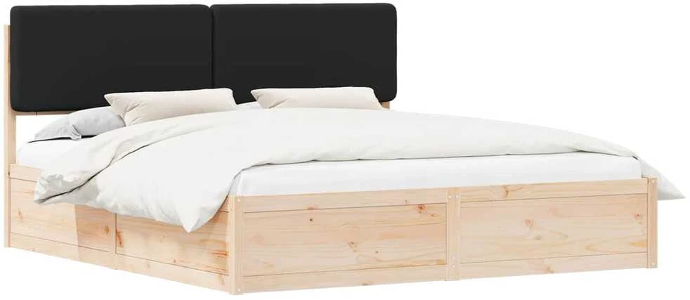 Lovo rėmas su apmuštu galvūgaliu Juoda 200 x 200 cm