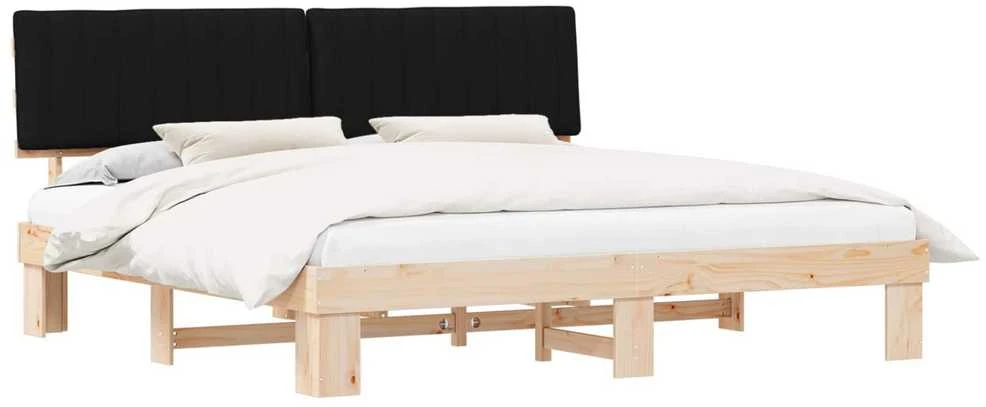 Lovo rėmas su apmuštu galvūgaliu Juoda 200 x 200 cm