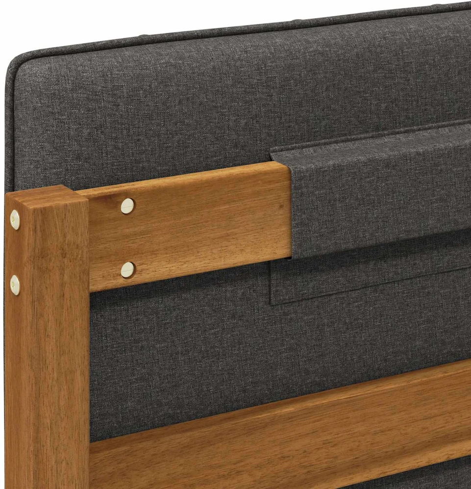 Lova Lovo rėmas su apmuštu galvūgaliu Natūrali ir tamsiai pilka