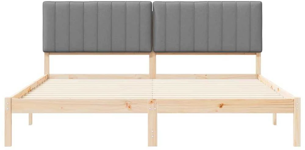 Lovo rėmas su apmuštu galvūgaliu Šviesiai pilka 180 x 200 cm