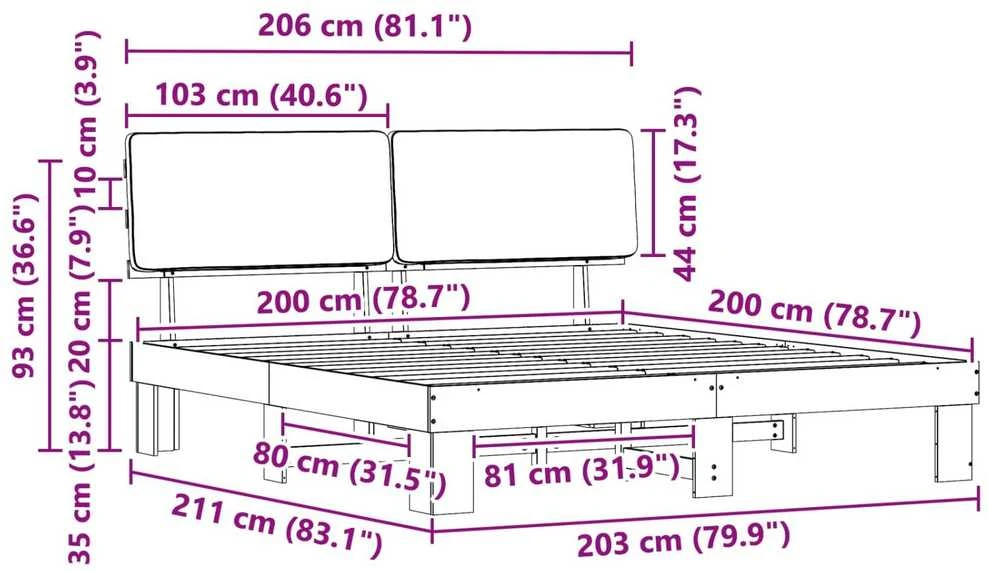 Lovo rėmas su apmuštu galvūgaliu Šviesiai pilka 200 x 200 cm