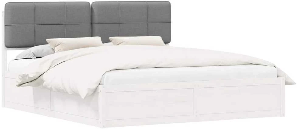 Lovo rėmas su apmuštu galvūgaliu Šviesiai pilka 200 x 200 cm