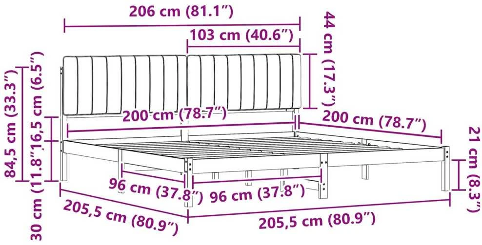 Lovo rėmas su apmuštu galvūgaliu Šviesiai pilka 200 x 200 cm