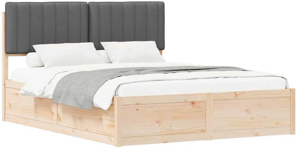 Lovo rėmas su apmuštu galvūgaliu Tamsiai pilka 150 x 200 cm