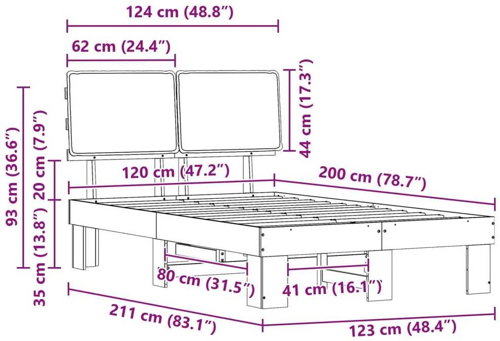 Lova Lovo rėmas su apmuštu galvūgaliu Tamsiai pilka 120 x 200 cm
