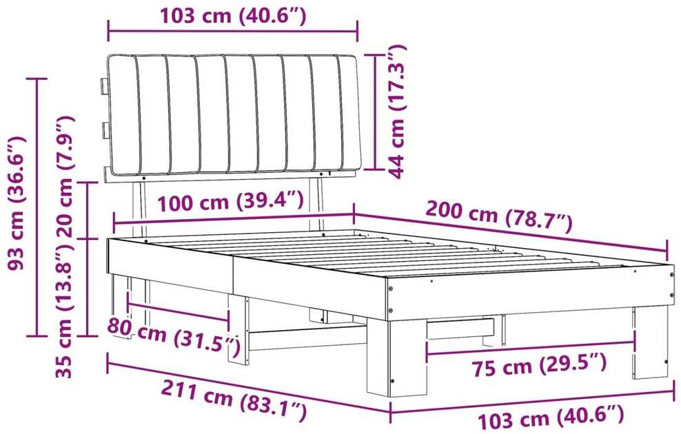 Lova Lovo rėmas su apmuštu galvūgaliu Tortora 100 x 200 cm