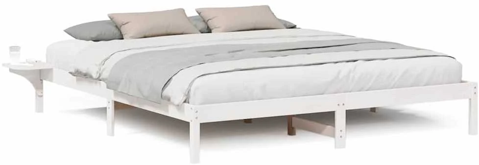 Lovos rėmas Balta 200 x 200 cm Kietos pušies mediena
