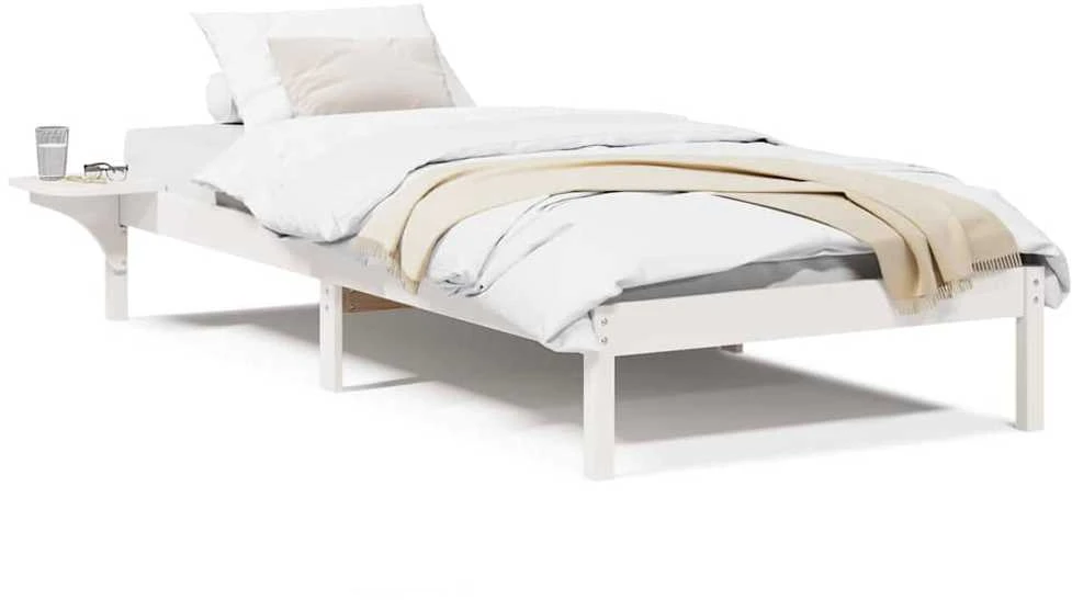 Lova Lovos rėmas Balta 100 x 200 cm Kietos pušies mediena
