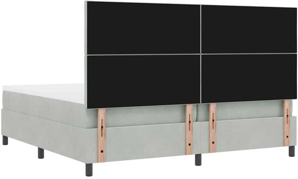 LED Čiužinio Lova Šviesiai pilka 200 x 200 cm Aksomas