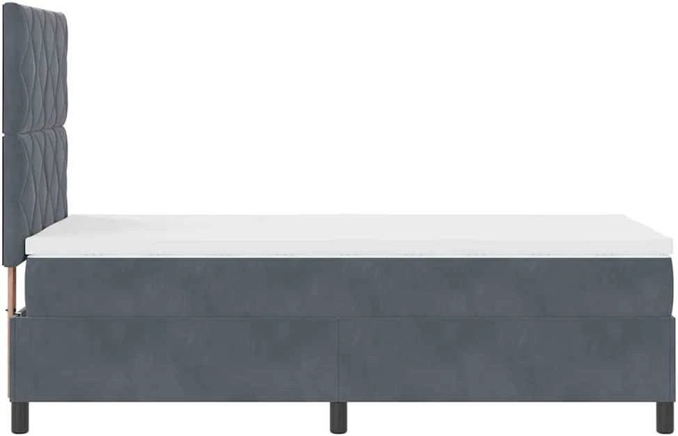 LED Čiužinio Lova Tamsiai pilka 90 x 190 cm Aksomas