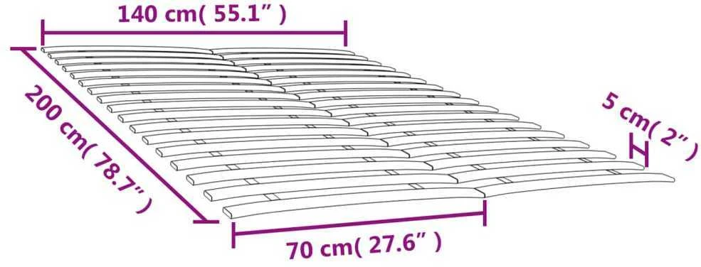 Lovos grotelės su 34 lentjuostėmis, 2vnt., 70x200 cm