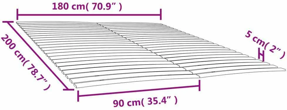Lovos grotelės su 48 lentjuostėmis, 2vnt., 90x200cm