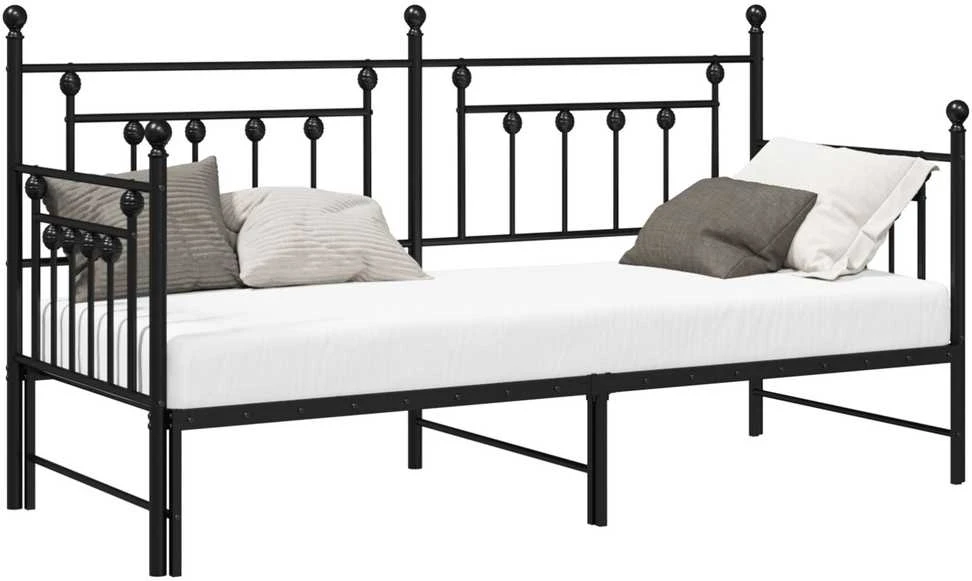 Lova Dienos lovos rėmas Juoda 75 x 190 cm Plienas