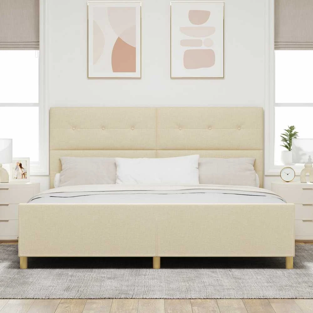 Lovos rėmas su galvūgalio Kreminė 200 x 200 cm audinys
