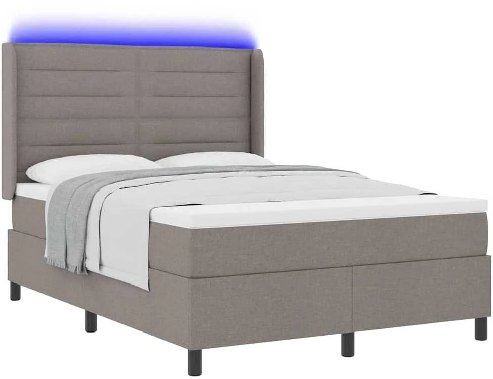 LED Čiužinio Lova su galvūgalio Tortora 140 x 190 cm audinys