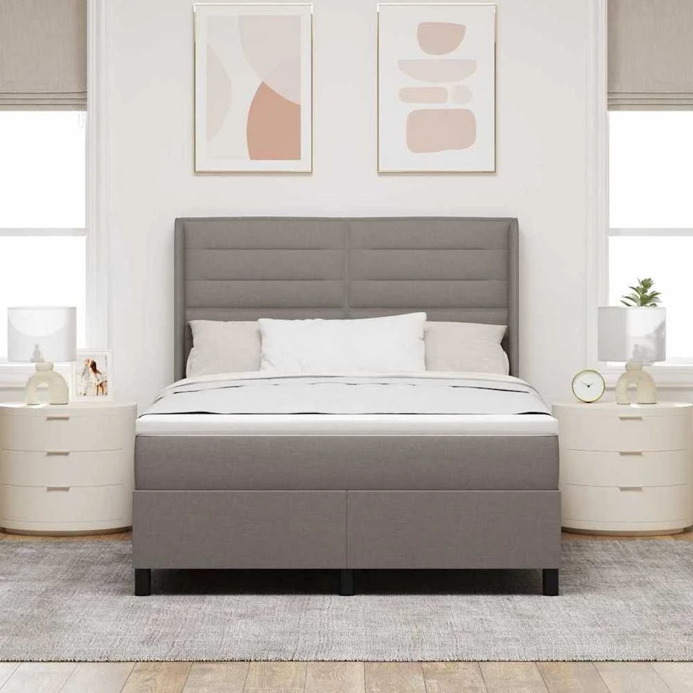 LED Čiužinio Lova su galvūgalio Tortora 140 x 190 cm audinys
