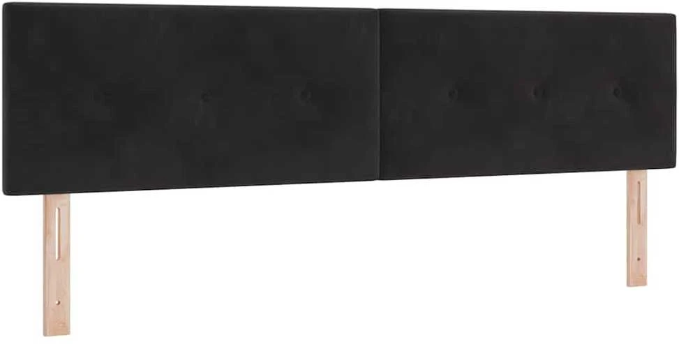 LED Čiužinio Lova su galvūgalio Juoda 180 x 200 cm Aksomas