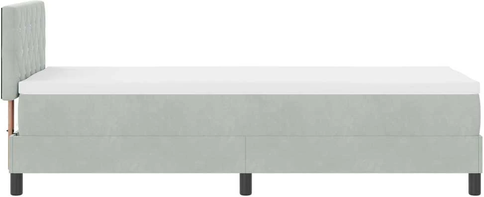 LED Čiužinio Lova Šviesiai pilka 80 x 200 cm Aksomas