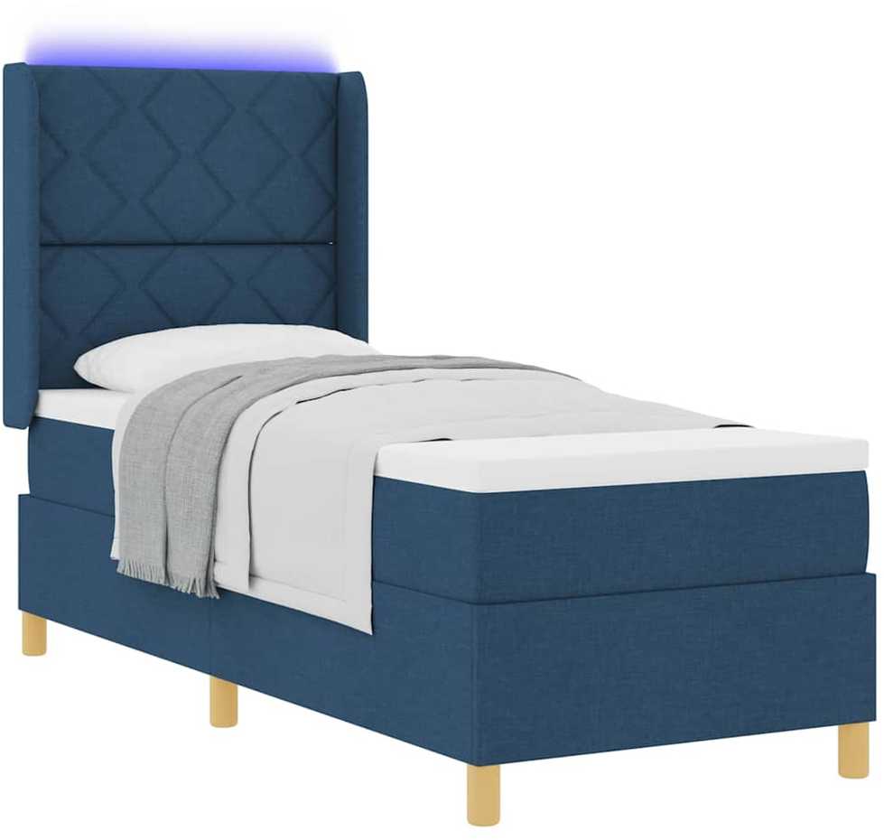 Kiemas lova su LED juostelėmis Mėlyna 80 x 200 cm audinys