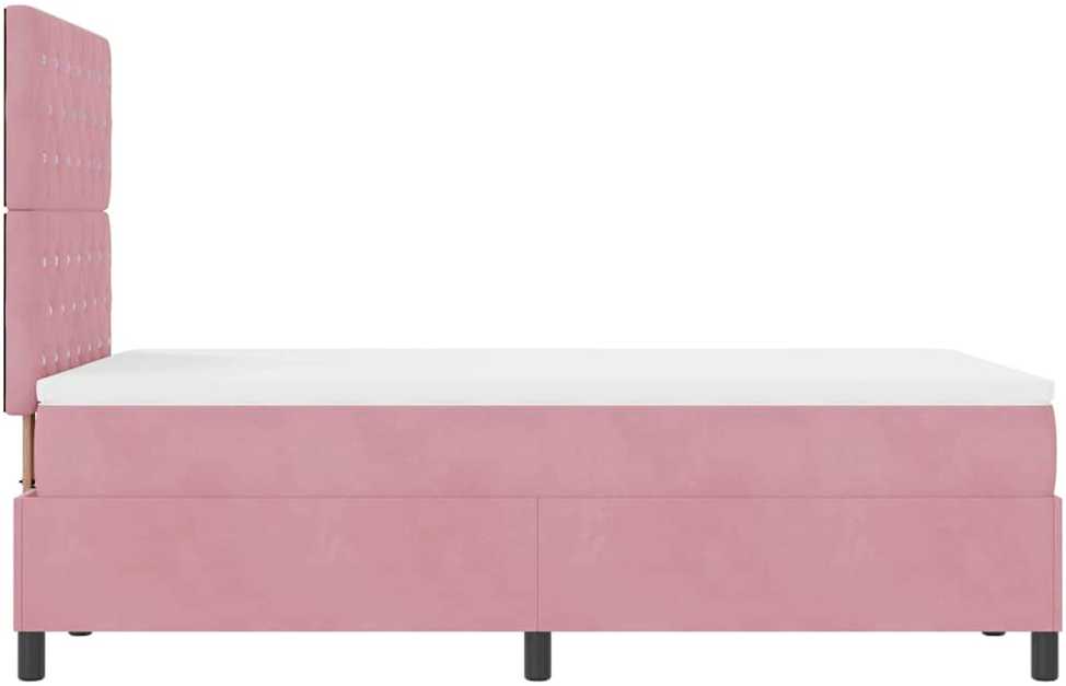 LED Čiužinio Lova su čiužiniu Rožinė 120 x 200 cm Aksomas