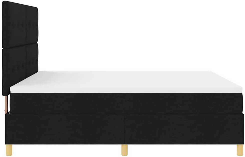 LED Čiužinio Lova su galvūgalio Juoda 180 x 200 cm audinys