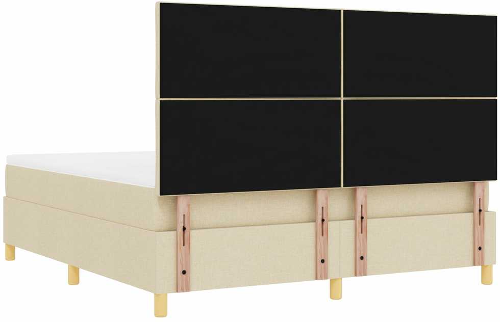 Kiemas lova su pagalve Kreminė 200 x 180 cm audinys