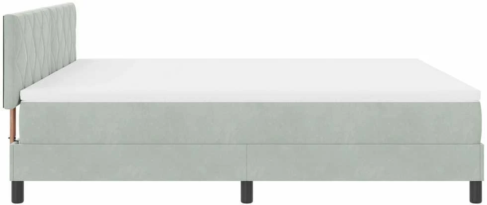 Kiemas lova su galvūgalio Šviesiai pilka 180 x 200 cm Aksomas