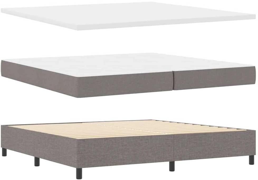 Kiemas lova su pagalve su galvūgalio Taupe 200 x 200 cm audinys