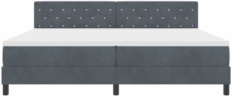 Kiemas lova su čiužiniu Tamsiai pilka 200 x 200 cm Aksomas