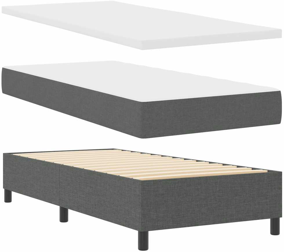 Kiemas lova su galvūgalio Tamsiai pilka 90 x 200 cm audinys