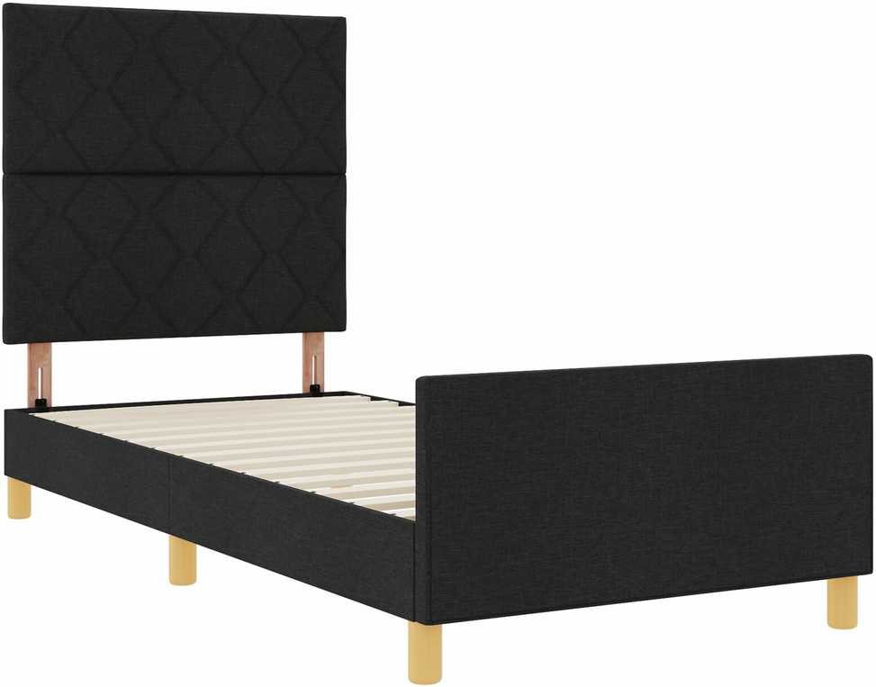 Lova Lovos rėmas su galvūgalio Juoda 90 x 200 cm audinys