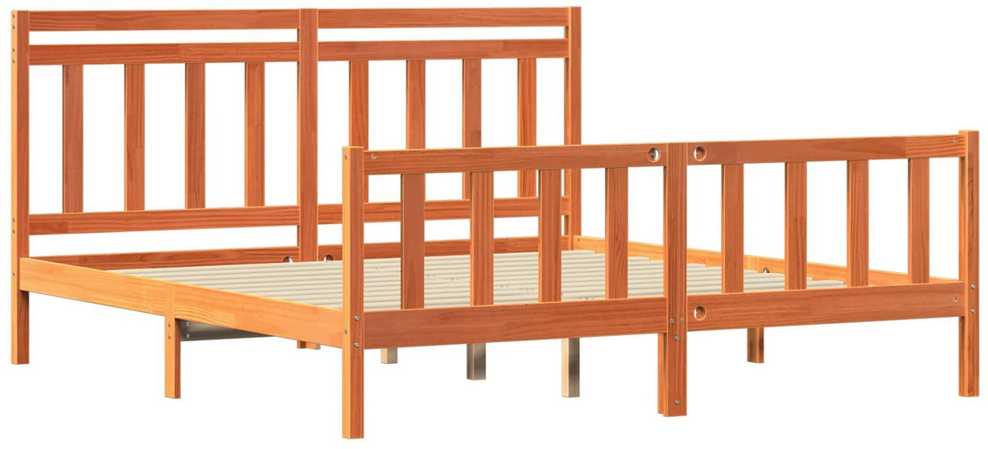 Lova Lovos rėmas 2 pcs Vaško ruda 205,5 x 185,5 x 100 cm